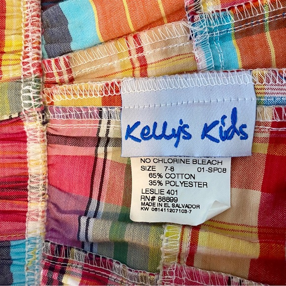 Kelly’s Kids Girls 7 to 8 Plaid Shorts Elastic Back Waist EUC Summer - Picture 7 of 8